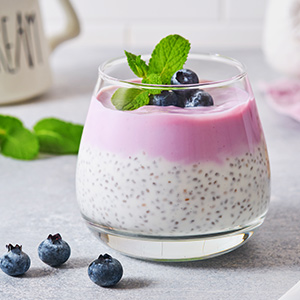 Chia Seeds Pudding with Blueberries