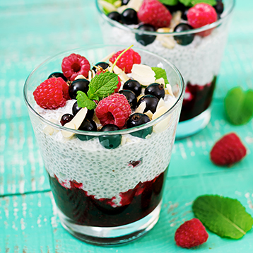 Chia seeds pudding with Berries